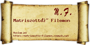 Matriszottó Filemon névjegykártya